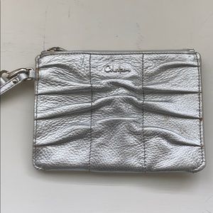 Silver Cole Haan Wristlet